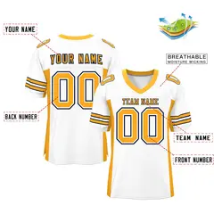 White Yellow Insert Color Mesh Authentic Football Jersey 2