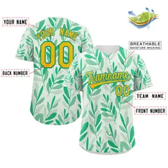 White Yellow-Kelly Green Graffiti Authentic Baseball Jersey 2