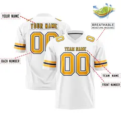 White Yellow-Navy Classic Authentic Football Jersey 2