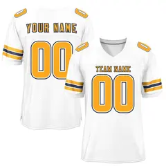 White Yellow-Navy Classic Mesh Authentic Football Jersey 1