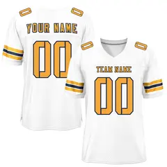 White Yellow-Navy Classic Mesh Authentic Football Jersey 1