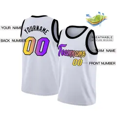 White Yellow Purple Gradient Fashion Basketball Jersey 2