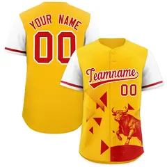 White Yellow Raptor Series Raglan Baseball Jersey 1
