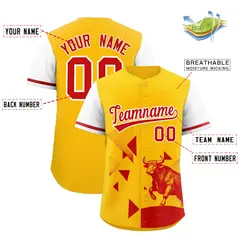 White Yellow Raptor Series Raglan Baseball Jersey 2