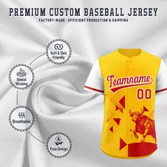 White Yellow Raptor Series Raglan Baseball Jersey 3
