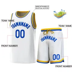 White Yellow-Royal Classic Sets Basketball Jersey 2