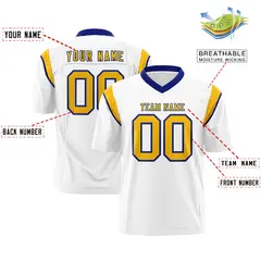 White Yellow Shoulder Cut Two-Tone Flag Football Jersey 2