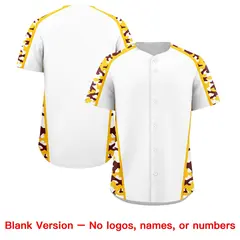 White Yellow Side Camo Baseball Jersey 7