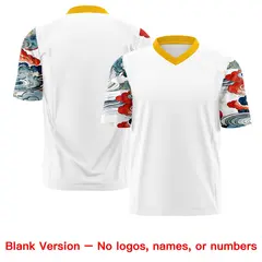 White Yellow Sleeve Ukiyo-e Auspicious Clouds Graffiti Football Jersey 7