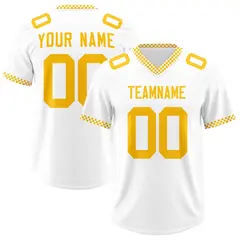 White Yellow Square Neckline Classic Football Jersey