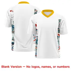 White Yellow Ukiyo-e Auspicious Clouds Graffiti Football Jersey 7