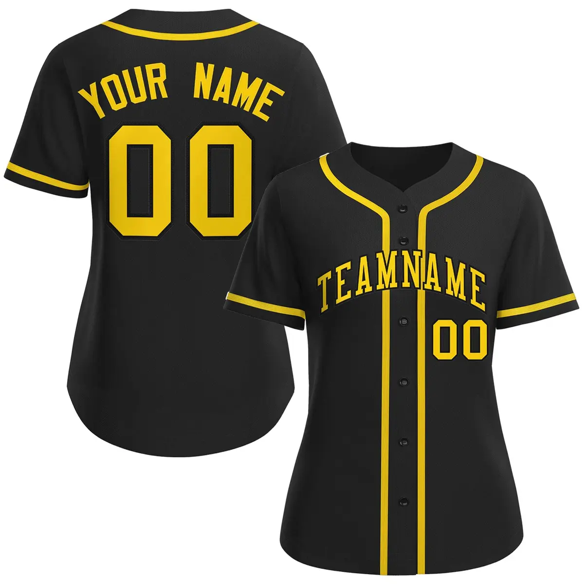 Women's Black Gold-Black Classic Baseball Jersey