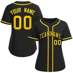 Women's Black Gold-Black Classic Baseball Jersey