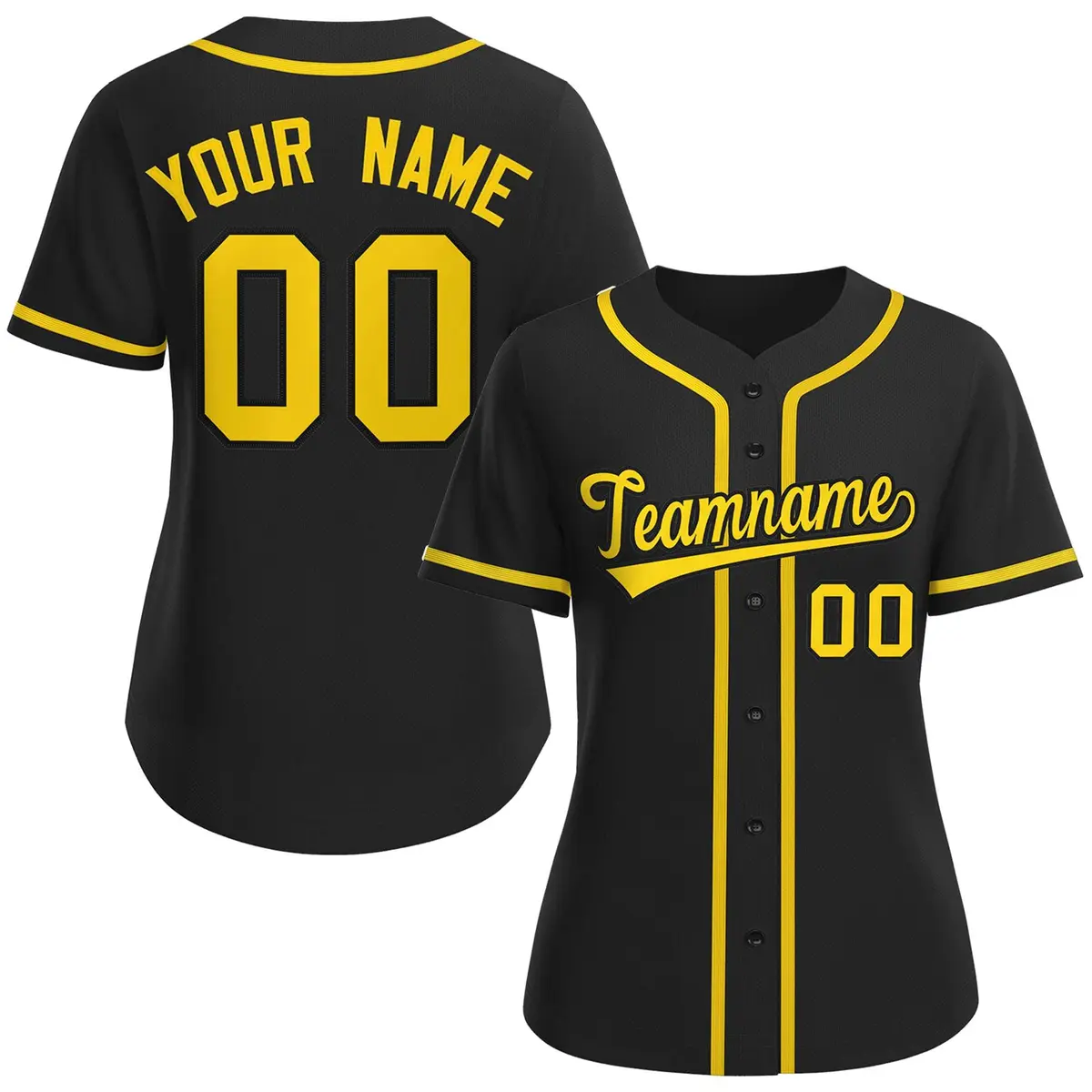 Women's Black Gold-Black Classic Baseball Jersey