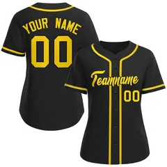 Women's Black Gold-Black Classic Baseball Jersey