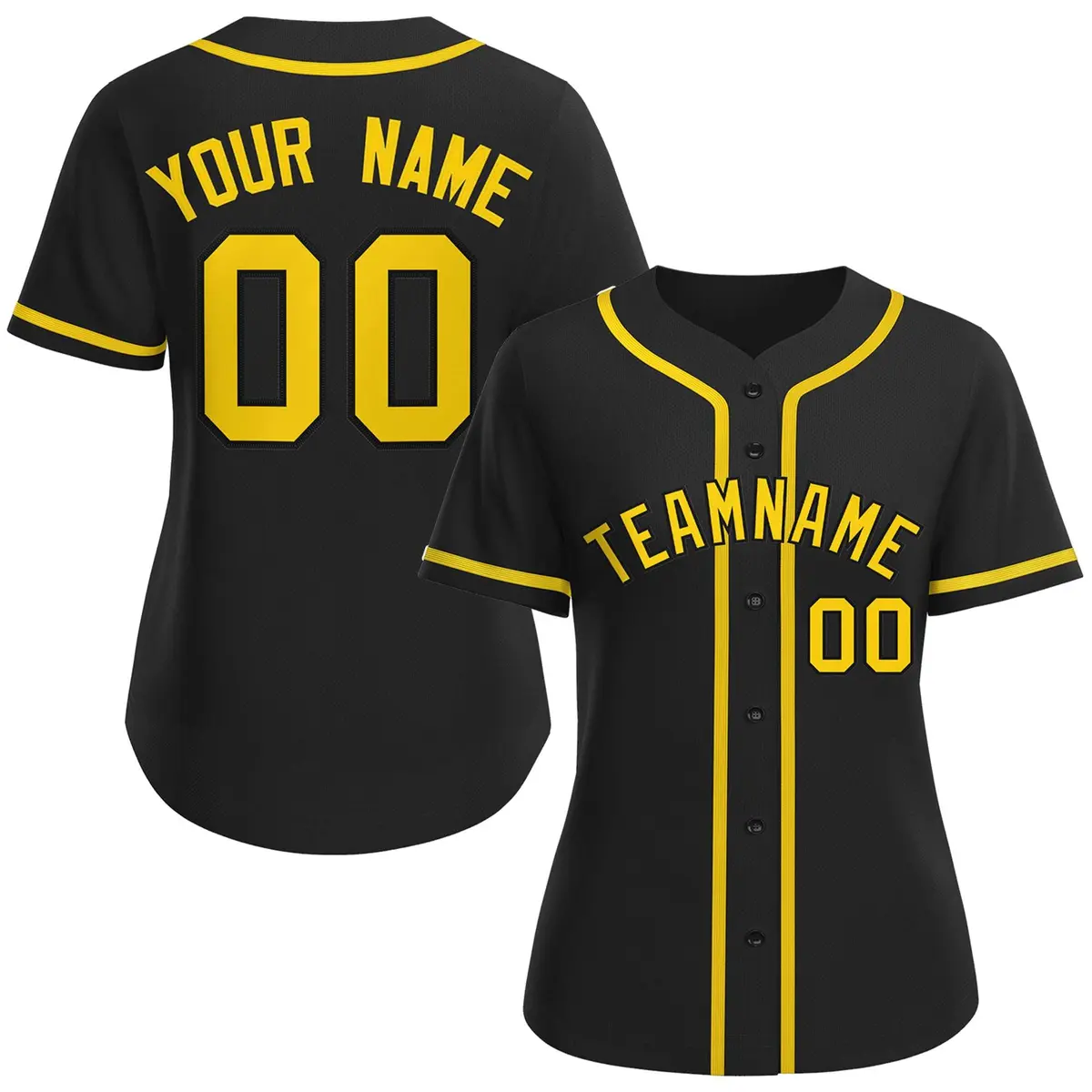 Women's Black Gold-Black Classic Baseball Jersey