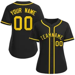 Women's Black Gold-Black Classic Baseball Jersey