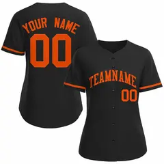 Women's Black Orange Classic Baseball Jersey 1