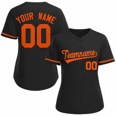Women's Black Orange Classic Baseball Jersey 1