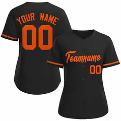 Women's Black Orange Classic Baseball Jersey 1