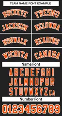Women's Black Orange-White Classic Baseball Jersey 5
