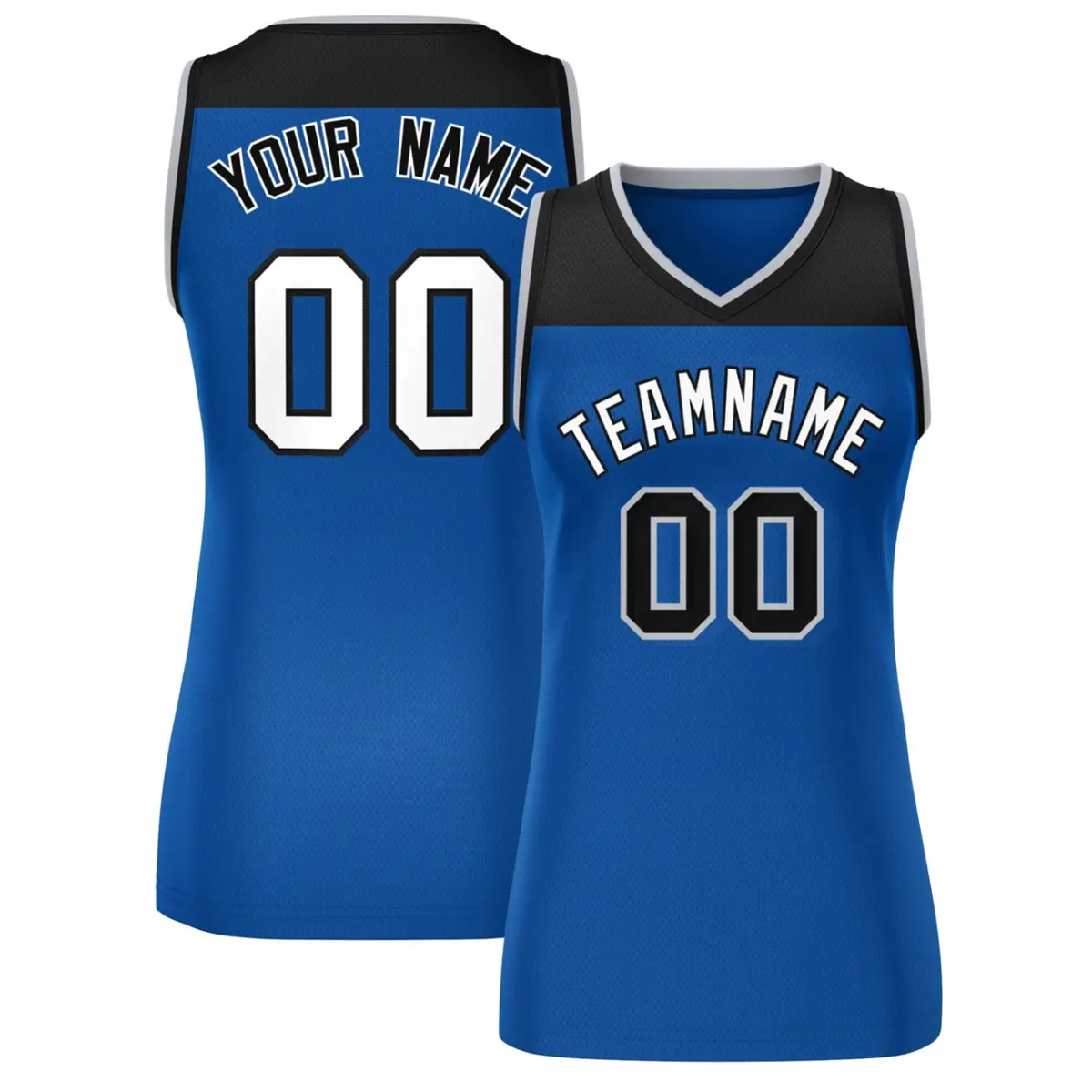 Women's Black Royal Color Block Mesh Basketball Jersey