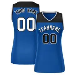 Women's Black Royal Color Block Mesh Basketball Jersey