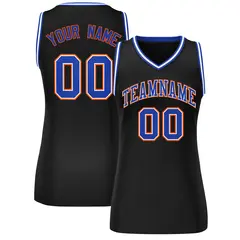 Women's Black Royal-Orange Classic Mesh Basketball Jersey