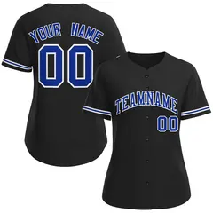 Women's Black Royal-White Classic Baseball Jersey 1