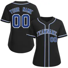 Women's Black Royal-White Classic Baseball Jersey 1