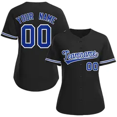 Women's Black Royal-White Classic Baseball Jersey