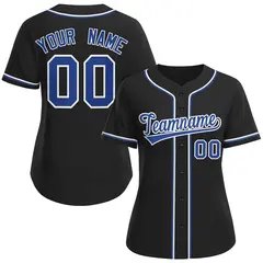 Women's Black Royal-White Classic Baseball Jersey
