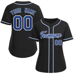 Women's Black Royal-White Classic Baseball Jersey