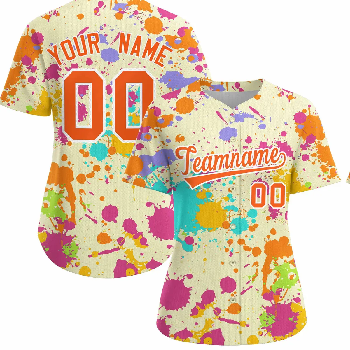 Women's Cream Graffiti Fashion Baseball Jersey