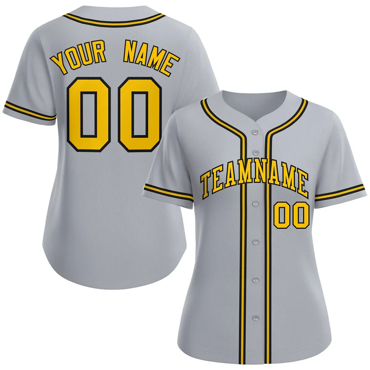 Women's Gray Gold-Black Classic Baseball Jersey