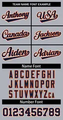 Women's Gray Navy Orange Classic Baseball Jersey 5