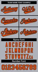 Women's Gray Orange Black Classic Style Baseball Jersey 5