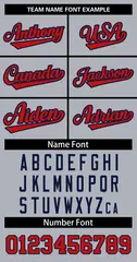 Women's Gray Red Navy Classic Baseball Jersey 5