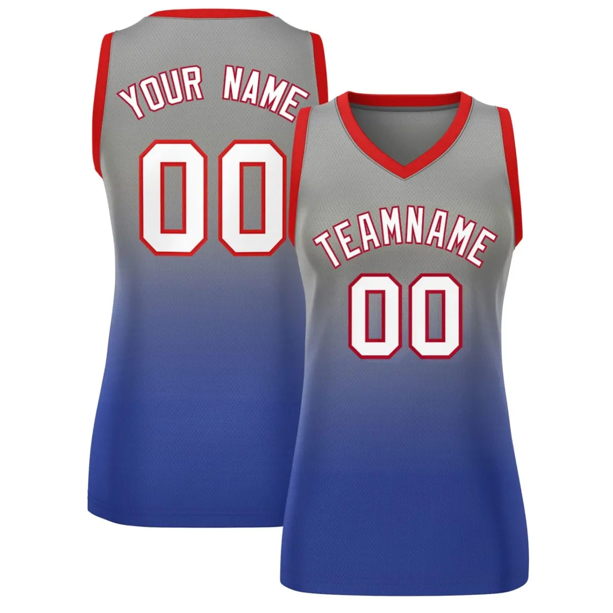 Women's Gray Royal Gradient Mesh Basketball Jersey