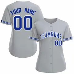 Women's Gray Royal White Classic Baseball Jersey 1