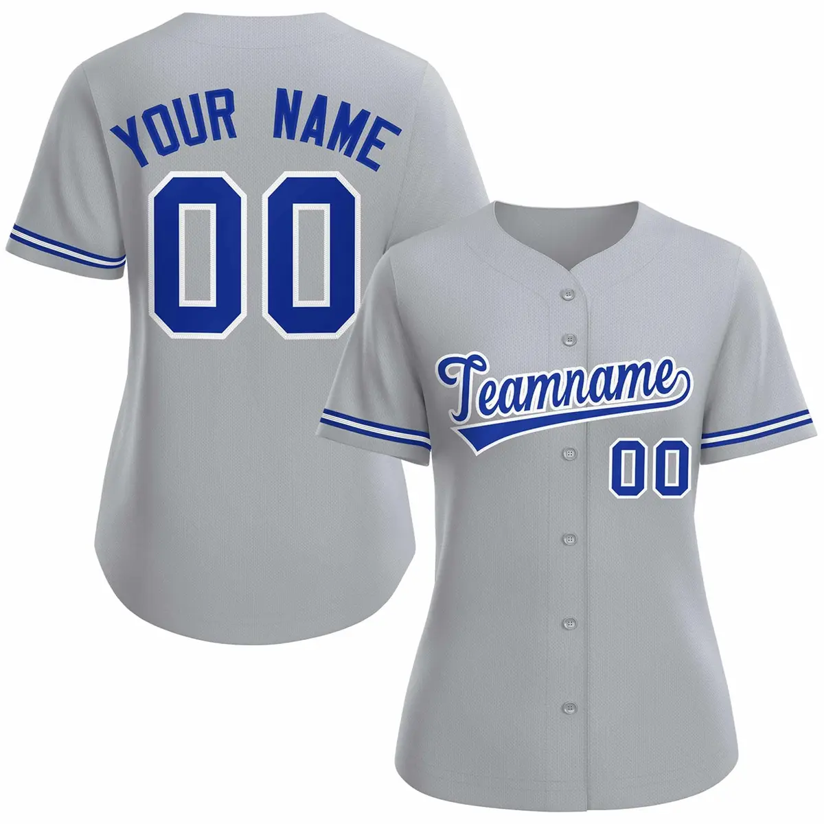 Women's Gray Royal White Classic Baseball Jersey