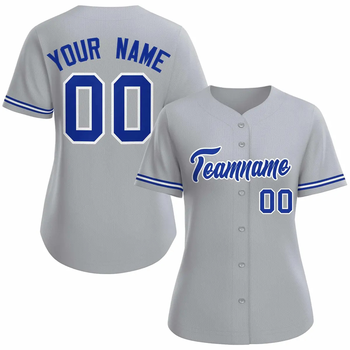 Women's Gray Royal White Classic Baseball Jersey