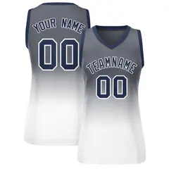 Women's Gray White Gradient Mesh Basketball Jersey