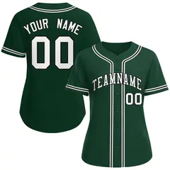 Women's Green White-Black Classic Baseball Jersey