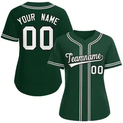 Women's Green White-Black Classic Baseball Jersey