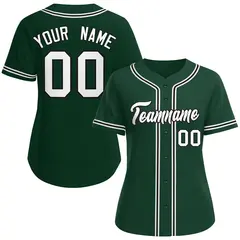 Women's Green White-Black Classic Baseball Jersey