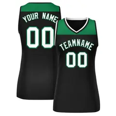Women's Kelly Green Black Color Block Mesh Basketball Jersey 1