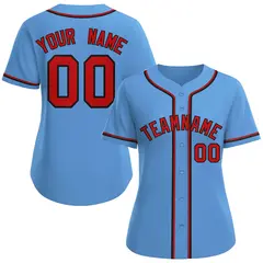 Women's Light Blue Red-Black Classic Baseball Jersey