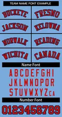 Women's Light Blue Red Navy Classic Baseball Jersey 5