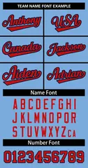 Women's Light Blue Red Navy Classic Baseball Jersey 5